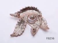 12.5mm White Freshwater Pearl Brooch