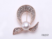 12mm White Freshwater Pearl Brooch
