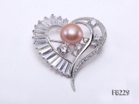 12mm Pink Near Round Freshwater Pearl Brooch