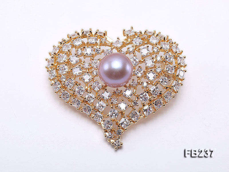 12mm Lavender Near Round Freshwater Pearl Brooch
