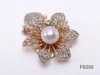 13mm White Freshwater Pearl Brooch