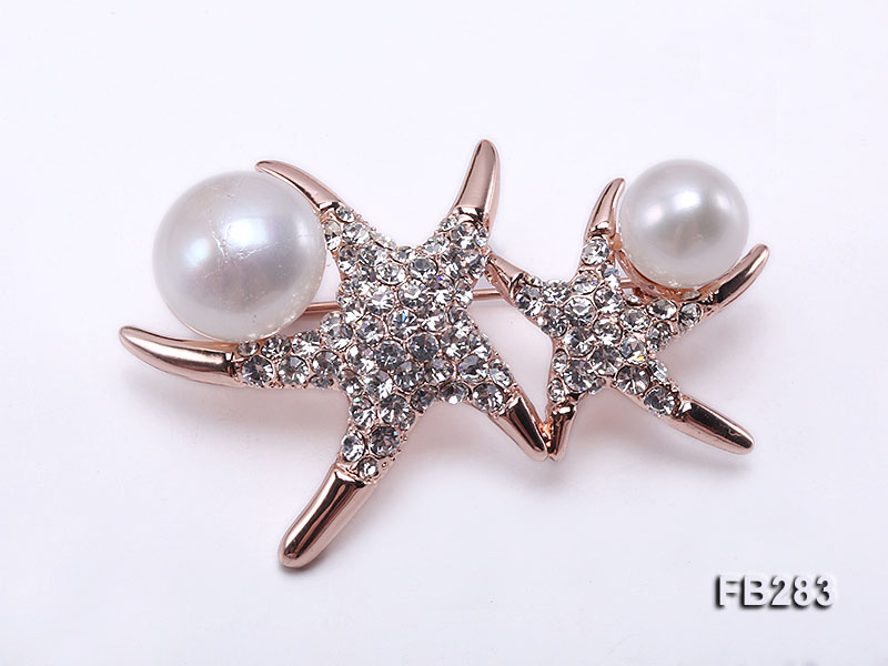 10&13.5mm White Freshwater Pearl Brooch