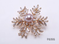 Snow-style 10.5mm Lavender Freshwater Pearl Brooch