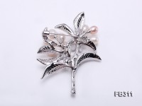 6x7mm White & Pink Freshwater Pearl Brooch