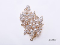 6×7.5mm White Freshwater Pearl Brooch