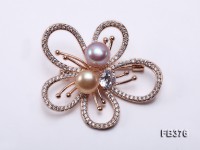 7.5-8.5mm Lavender & Yellow Freshwater Pearl Brooch