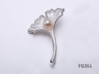 10x13mm White Freshwater Pearl Brooch