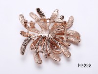 Flower-style 11.5mm White Freshwater Pearl Brooch