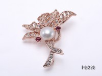 13mm White Freshwater Pearl Brooch