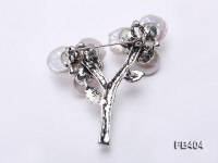 15mm White Button-shaped Freshwater Pearl Brooch