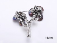 13.5mm Black Button-shaped Freshwater Pearl Brooch