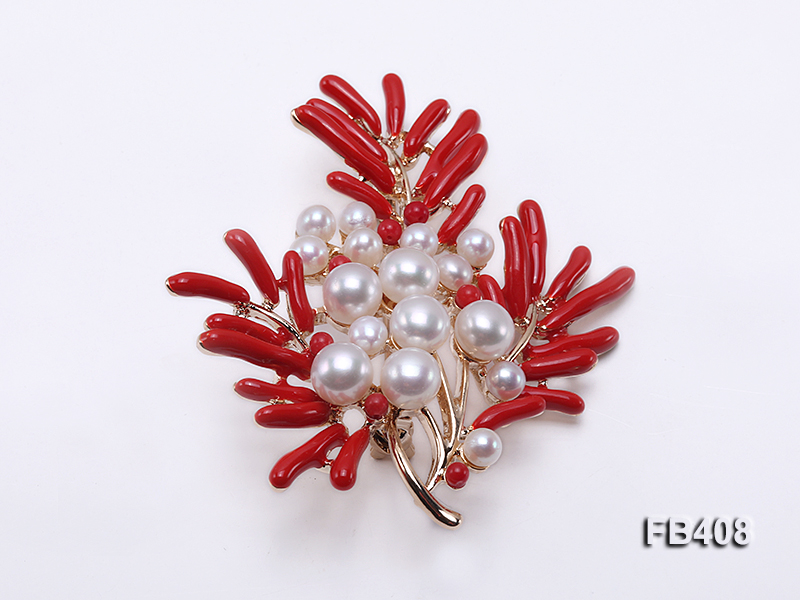 4-7mm White Freshwater Pearl Brooch