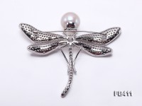 Dragonfly-style 13.5mm White Edison Pearl Brooch