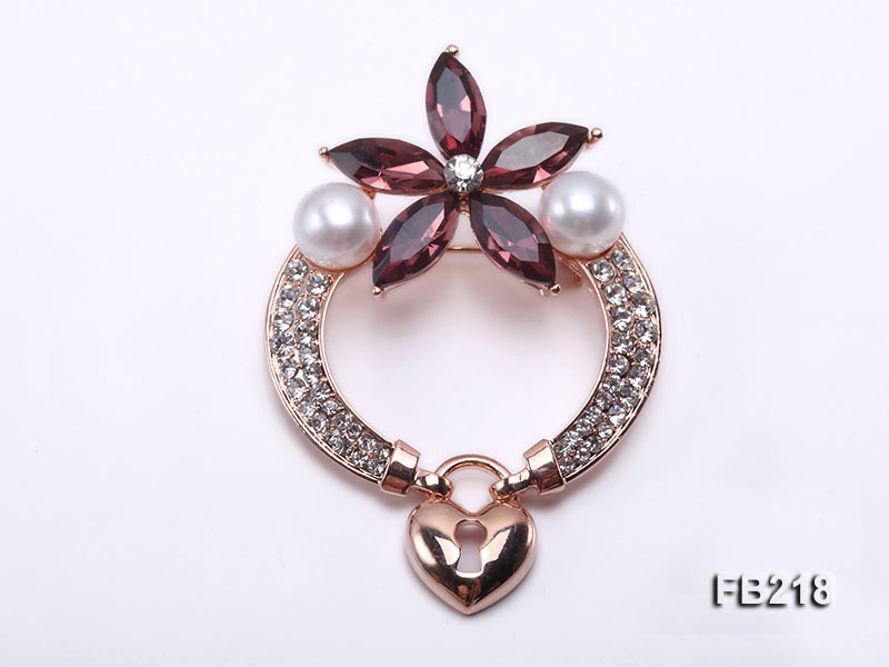 8.5mm White Freshwater Pearl Brooch