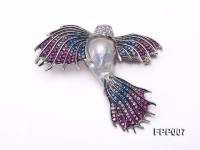 Fine Bird-style White Baroque Pearl Pendant/Brooch