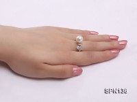 Zodiac-style 9mm Natural White Akoya Saltwater Pearl Ring