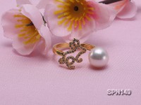 Zodiac-style 9mm White Akoya Saltwater Pearl Ring