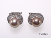 11.5mm Lavender Flat Freshwater Pearl Earrings