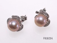9.5mm Lavender Flat Freshwater Pearl Earrings