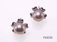 9.5mm Lavender Flat Freshwater Pearl Earrings