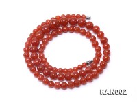 Natural 5.5-12.5mm Round Nanhong Agate Graduated Necklace