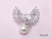 Lustrous 13mm White Round Edison Pearl Brooch