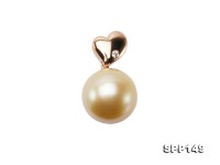 Exquisitely Beautiful 12mm Golden South Sea Pearl Pendant in 14k Gold