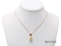 Exquisitely Beautiful 12mm Golden South Sea Pearl Pendant in 14k Gold