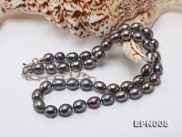 7-7.5mm Oval Pewter Freshwater Pearl Necklace with Adjustable Clasp