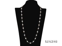Elegant 9-9.5mm Round White Freshwater Pearl Necklace in Sterling Silver