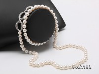 8.5-9.5mm White Flatly Round Freshwater Pearl Opera Necklace