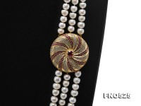 High Grade 8-9mm Three-Strand Freshwater Pearl Opera Necklace