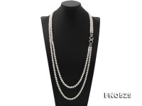 High Grade7.5-8mm Two-Strand Freshwater Pearl Opera Necklace