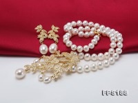 High Quality White Freshwater Pearl Necklace Earring Set
