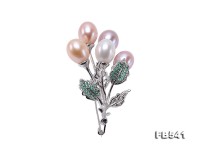 Exquisite 10×14mm Multicolor Pearl Brooch