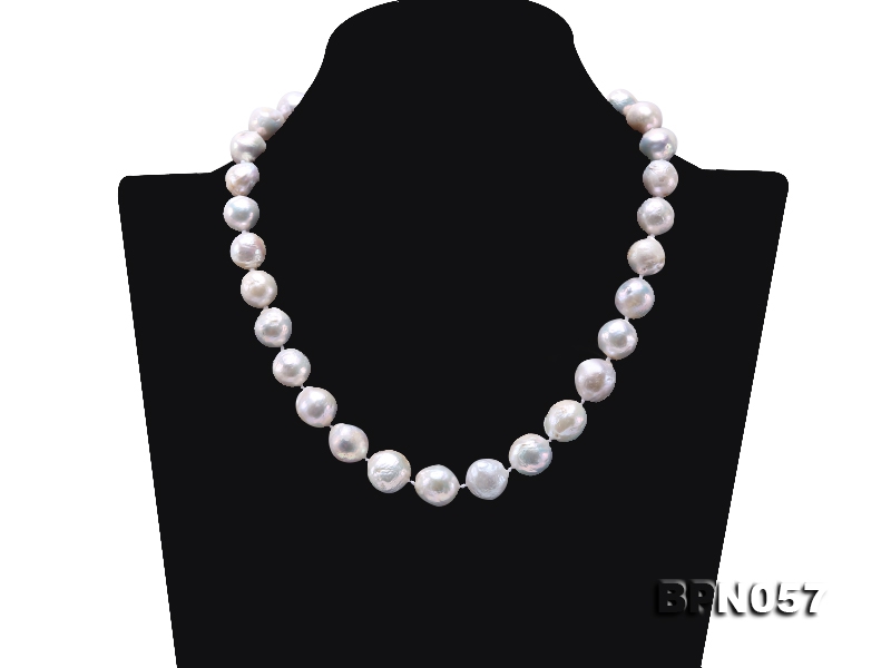 11×11.5-14×15mm White Baroque Edison Pearl Necklace