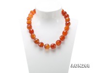 Beautiful 18mm Red Facted Agate Necklace