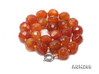 Beautiful 18mm Red Facted Agate Necklace