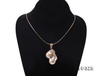 27x38mm Baroque Freshwater Pearl Pendant in 925 Sterling Silver