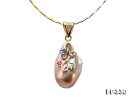 20x35mm Baroque Freshwater Pearl Pendant in 925 Sterling Silver