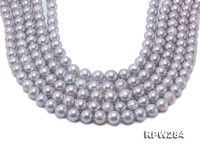 Wholesale 8.5-11mm Grey Near Round Freshwater Pearl String