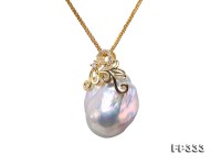 21x29mm Baroque Freshwater Pearl Pendant in 925 Sterling Silver