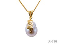 18x26mm Baroque Freshwater Pearl Pendant in 925 Sterling Silver