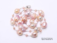 14.5×24-18.5×28mm Multicolor Baroque Pearl Necklace in Sterling Silver