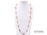 17×18-18.5×25mm Multicolor Baroque Pearl Necklace in Sterling Silver