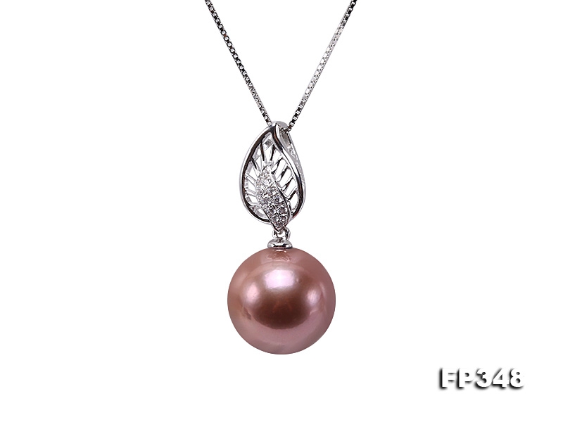 13mm Perfectly Round Rich Lavender Edison Pearl Pendant