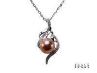 11mm Perfectly Round Golden Lavender Edison Pearl Pendant