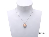 12mm Perfectly Round Golden Pink Edison Pearl Pendant
