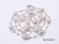 15.5×25-22×30mm White Baroque Pearl Necklace in Sterling Silver