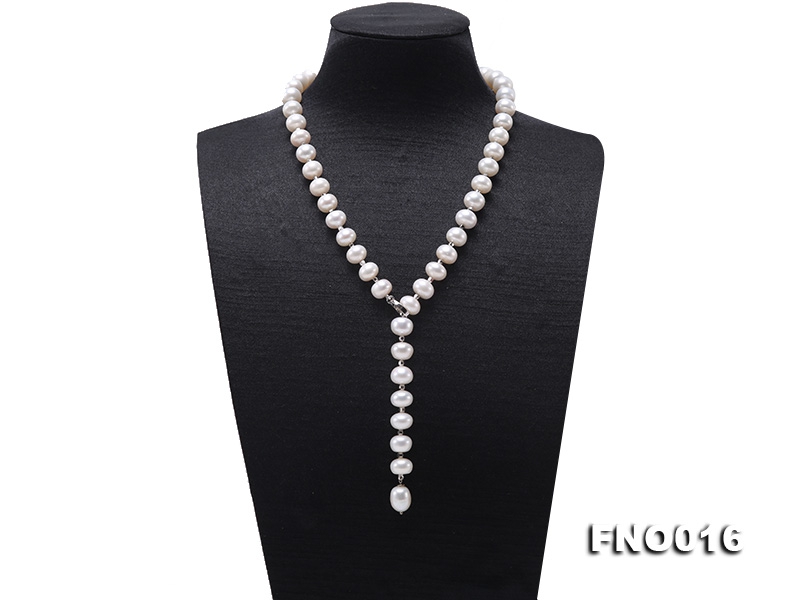9-10mm White Freshwater Pearl Adjustable Necklace